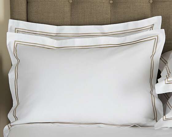 FRETTE HOTEL CLASSIC Kissenbezug weiß-khaki
